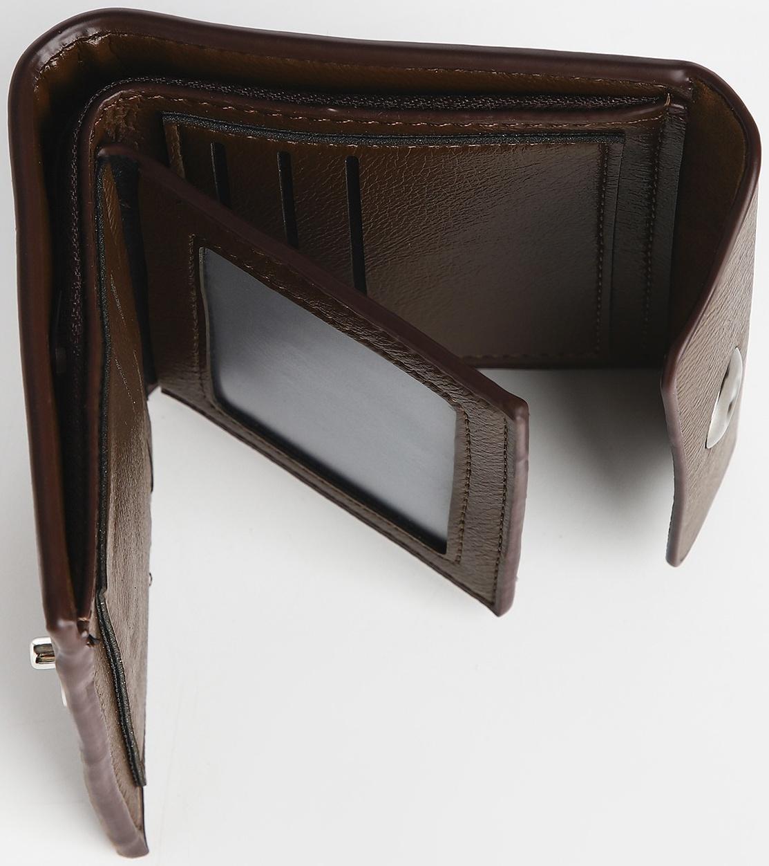 Портмоне мужское на магните, отдел для купюр, для карт, для монет, цвет коричневый