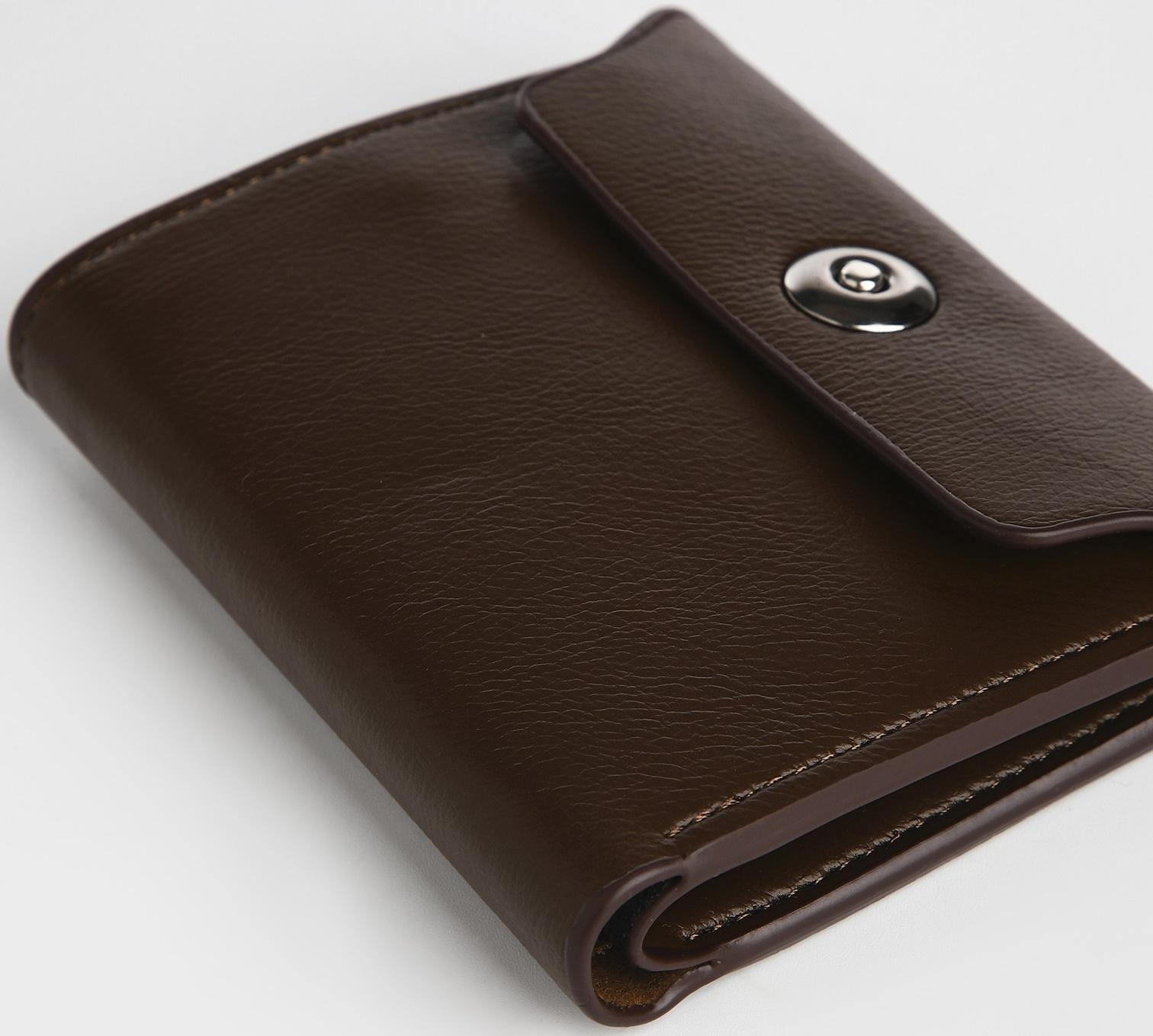 Портмоне мужское на магните, отдел для купюр, для карт, для монет, цвет коричневый