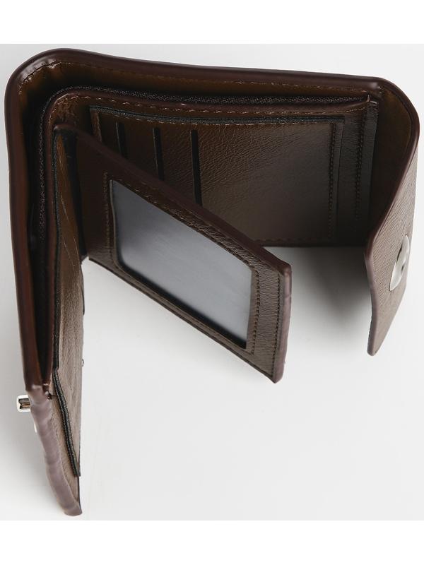Портмоне мужское на магните, отдел для купюр, для карт, для монет, цвет коричневый
