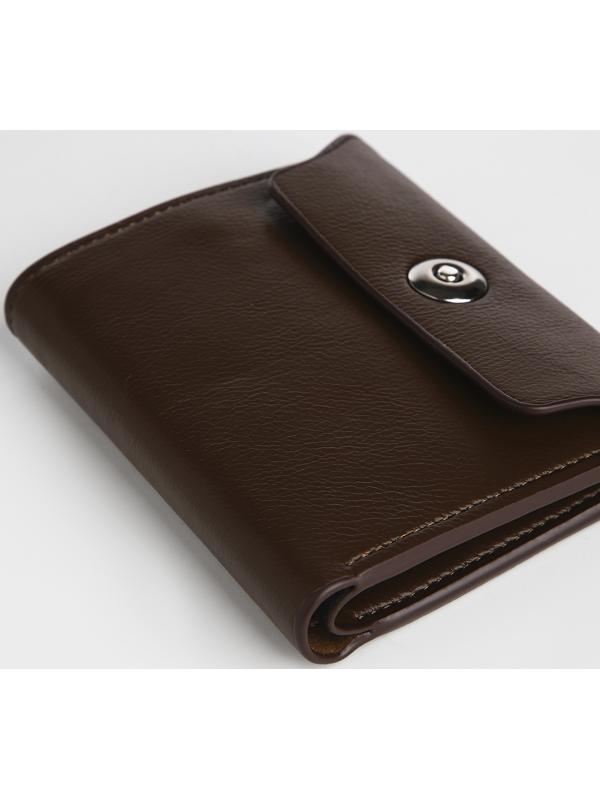 Портмоне мужское на магните, отдел для купюр, для карт, для монет, цвет коричневый