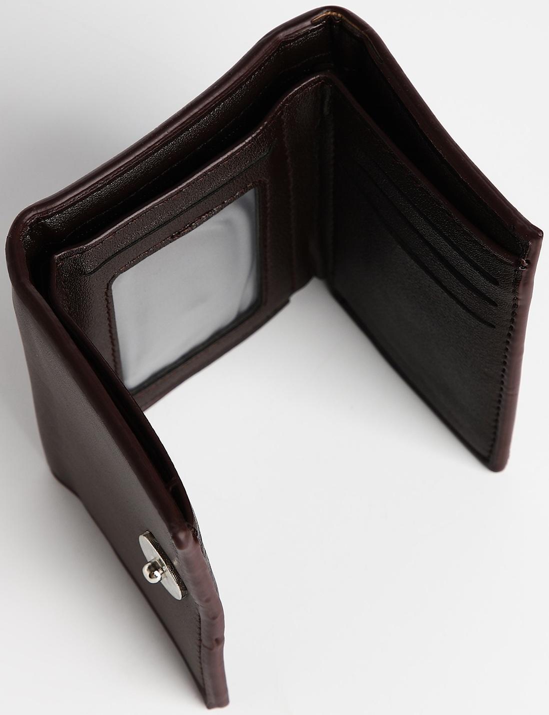 Портмоне мужское на магните, отдел для купюр, для карт, для монет, цвет коричневый