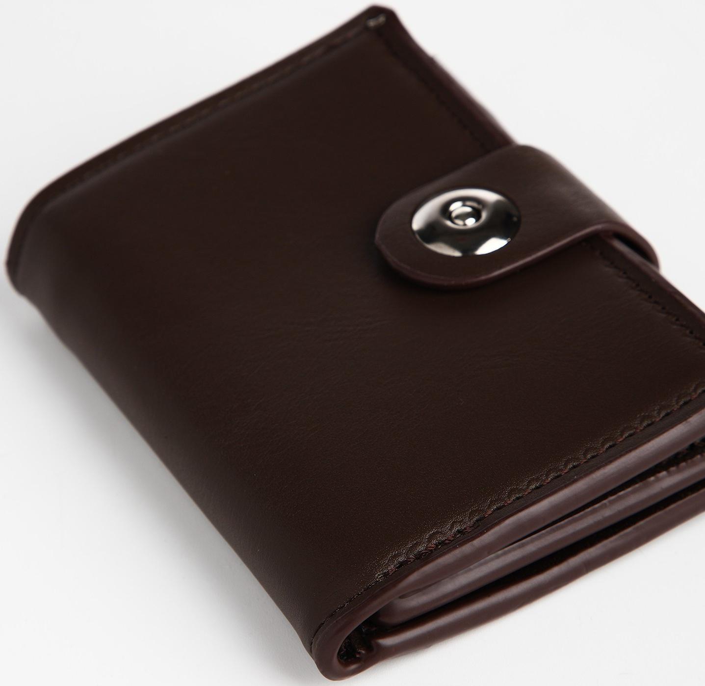 Портмоне мужское на магните, отдел для купюр, для карт, для монет, цвет коричневый