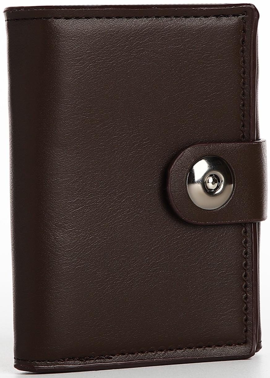 Портмоне мужское на магните, отдел для купюр, для карт, для монет, цвет коричневый