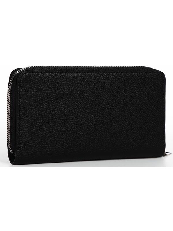 Портмоне мужское на молнии, отдел для купюр, для карт, для монет, цвет чёрный