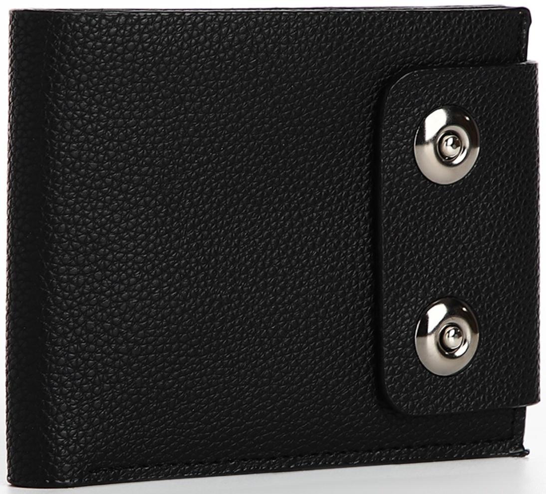 Портмоне мужское на магнитах, отдел для купюр, для карт, для монет, цвет чёрный