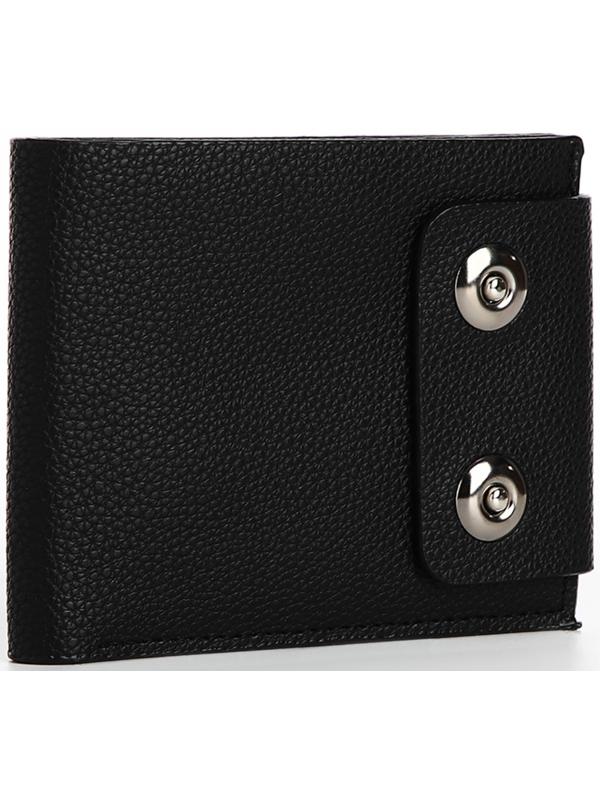 Портмоне мужское на магнитах, отдел для купюр, для карт, для монет, цвет чёрный