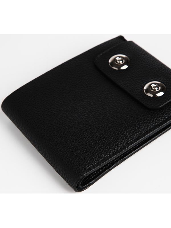 Портмоне мужское на магнитах, отдел для купюр, для карт, для монет, цвет чёрный