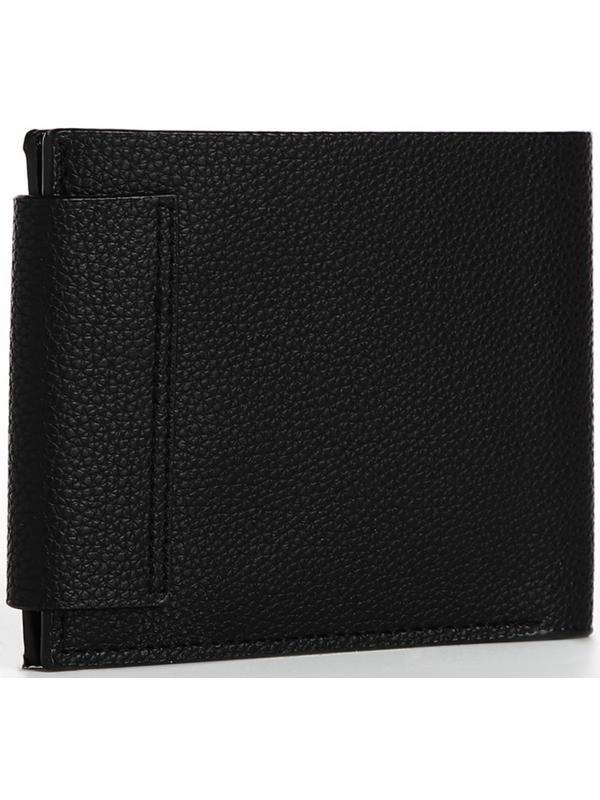 Портмоне мужское на магнитах, отдел для купюр, для карт, для монет, цвет чёрный