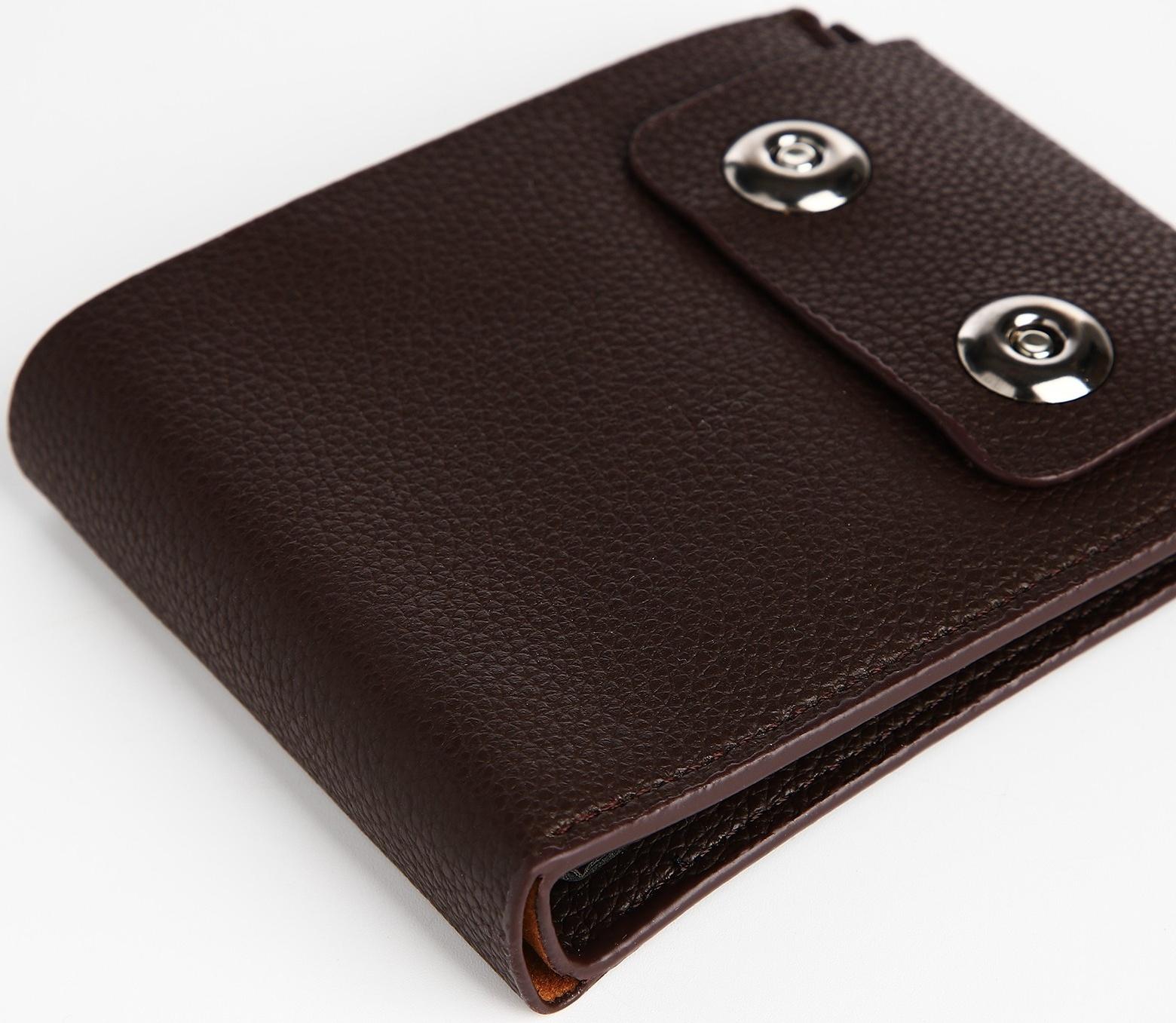 Портмоне мужское на магнитах, отдел для купюр, для карт, для монет, цвет коричневый