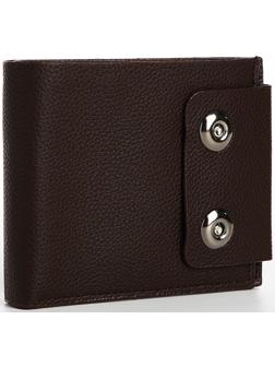 Портмоне мужское на магнитах, отдел для купюр, для карт, для монет, цвет коричневый