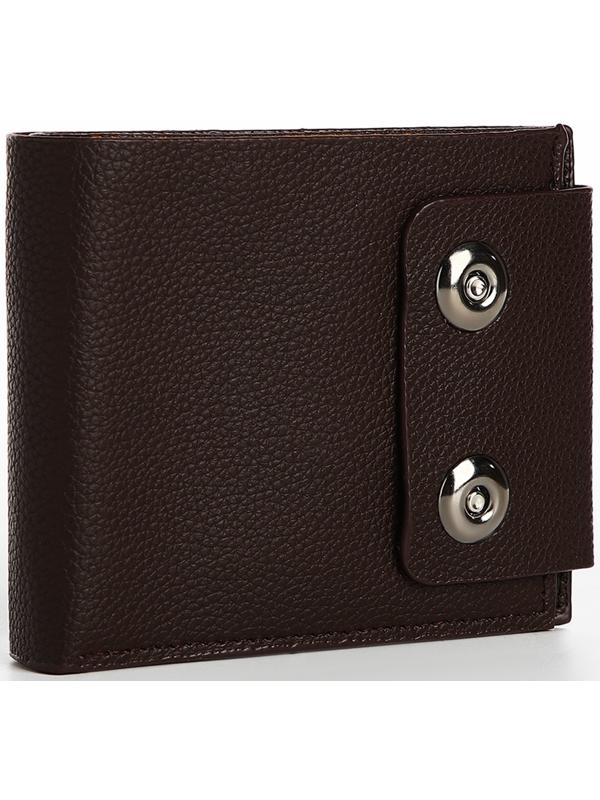 Портмоне мужское на магнитах, отдел для купюр, для карт, для монет, цвет коричневый