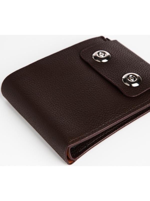 Портмоне мужское на магнитах, отдел для купюр, для карт, для монет, цвет коричневый