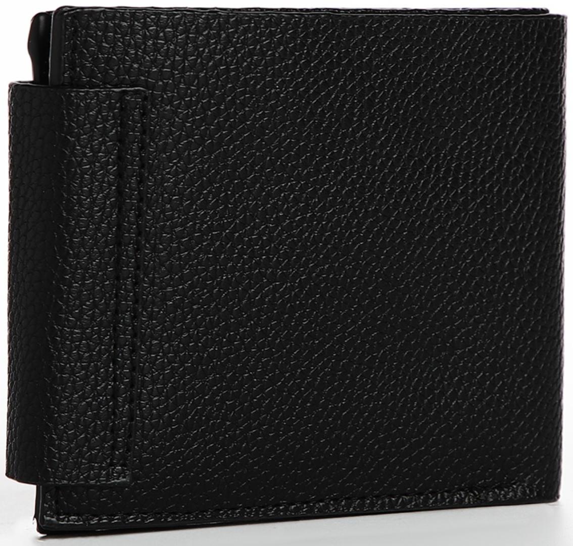 Портмоне мужское на магнитах, отдел для купюр, для карт, для монет, цвет чёрный