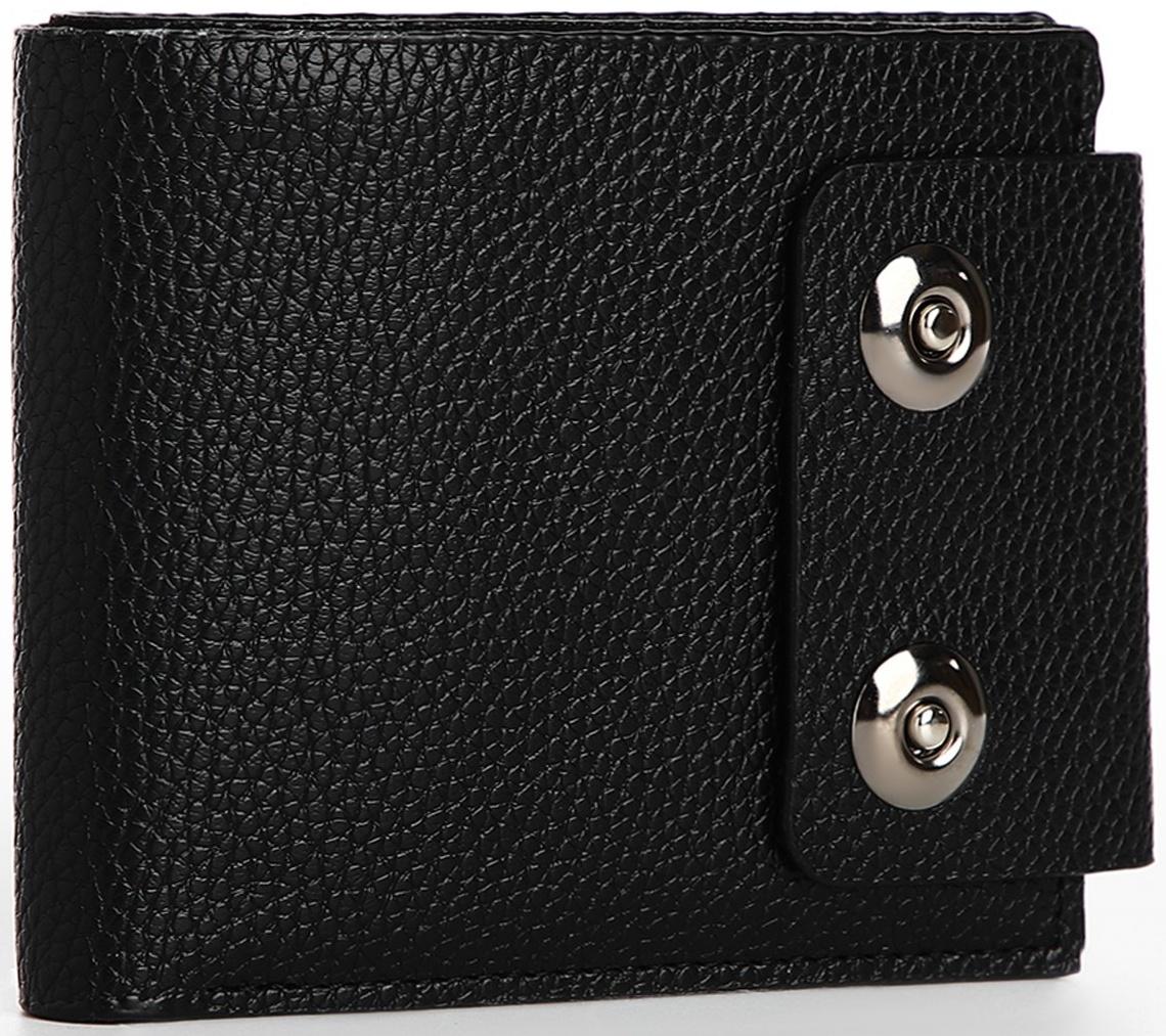 Портмоне мужское на магнитах, отдел для купюр, для карт, для монет, цвет чёрный