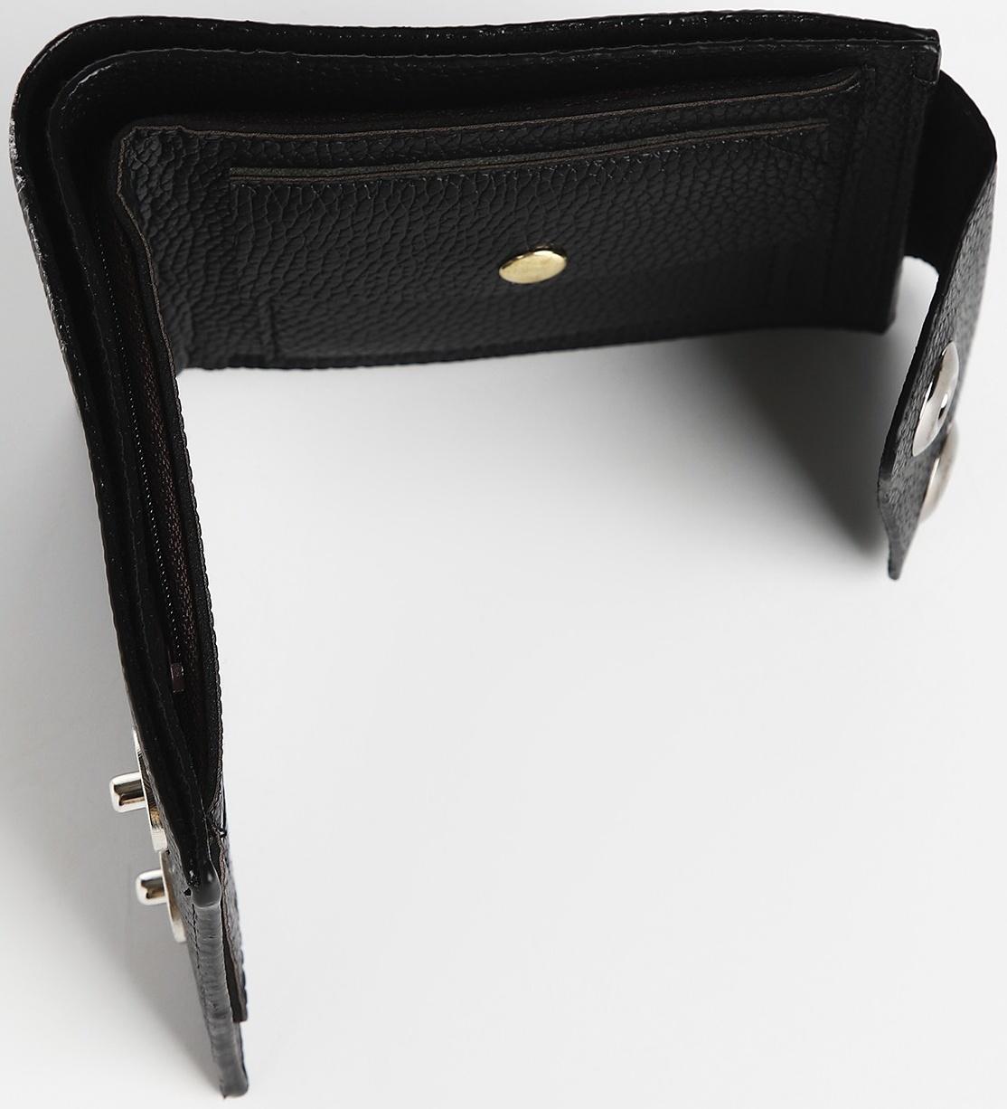 Портмоне мужское на магнитах, отдел для купюр, для карт, для монет, цвет чёрный