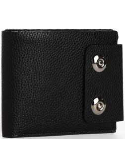 Портмоне мужское на магнитах, отдел для купюр, для карт, для монет, цвет чёрный