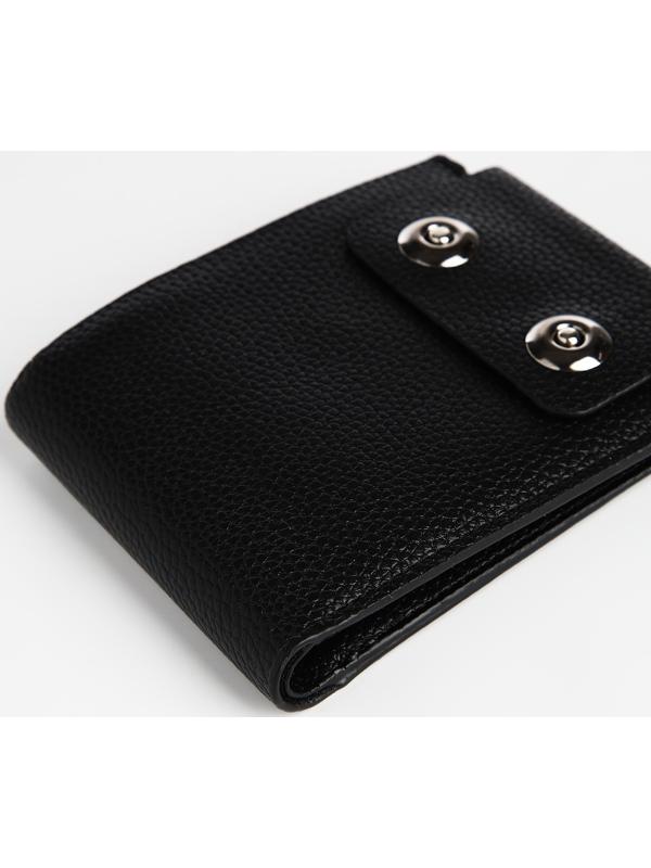 Портмоне мужское на магнитах, отдел для купюр, для карт, для монет, цвет чёрный