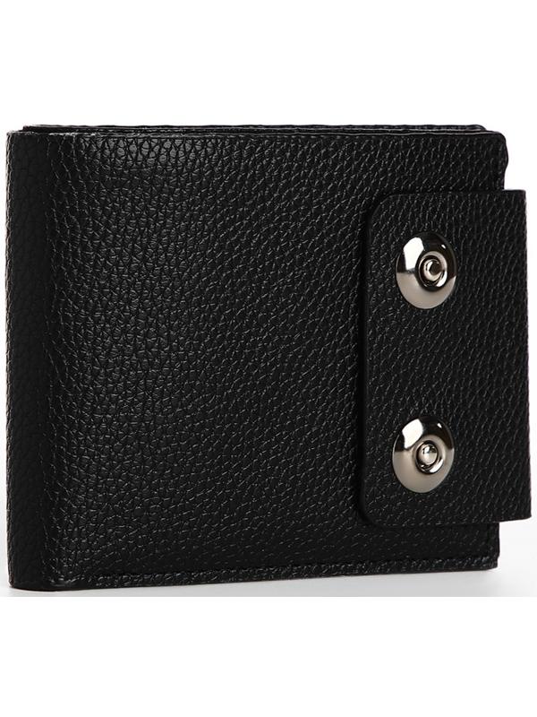 Портмоне мужское на магнитах, отдел для купюр, для карт, для монет, цвет чёрный