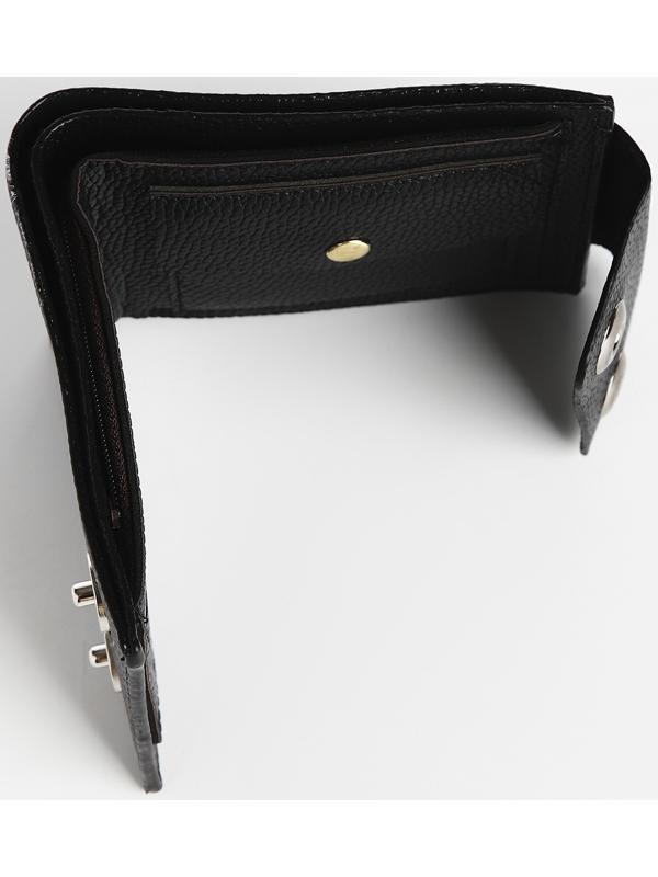 Портмоне мужское на магнитах, отдел для купюр, для карт, для монет, цвет чёрный