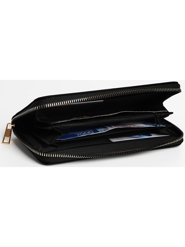 Кошелёк на молнии, цвет чёрный