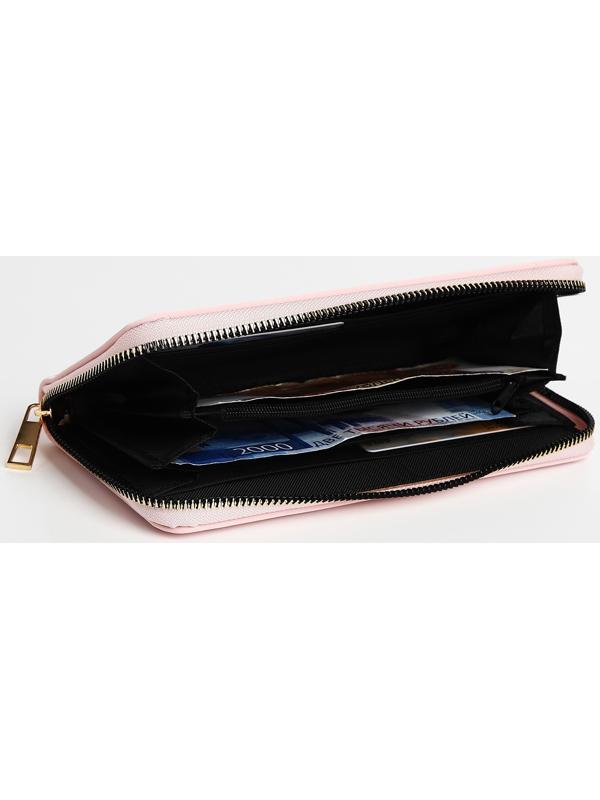 Кошелёк на молнии, цвет розовый