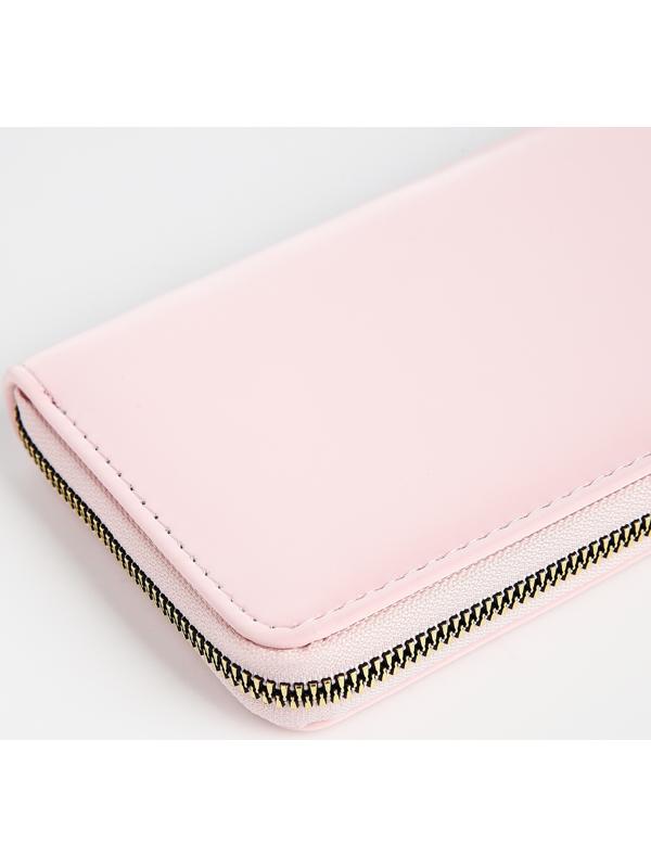 Кошелёк на молнии, цвет розовый