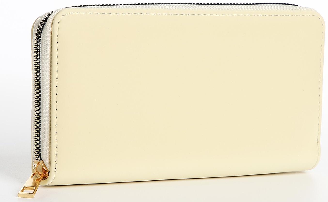 Кошелёк на молнии, цвет бежевый