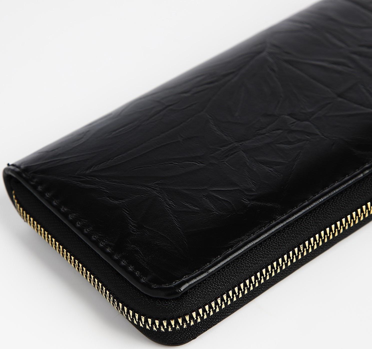 Кошелёк на молнии, цвет чёрный