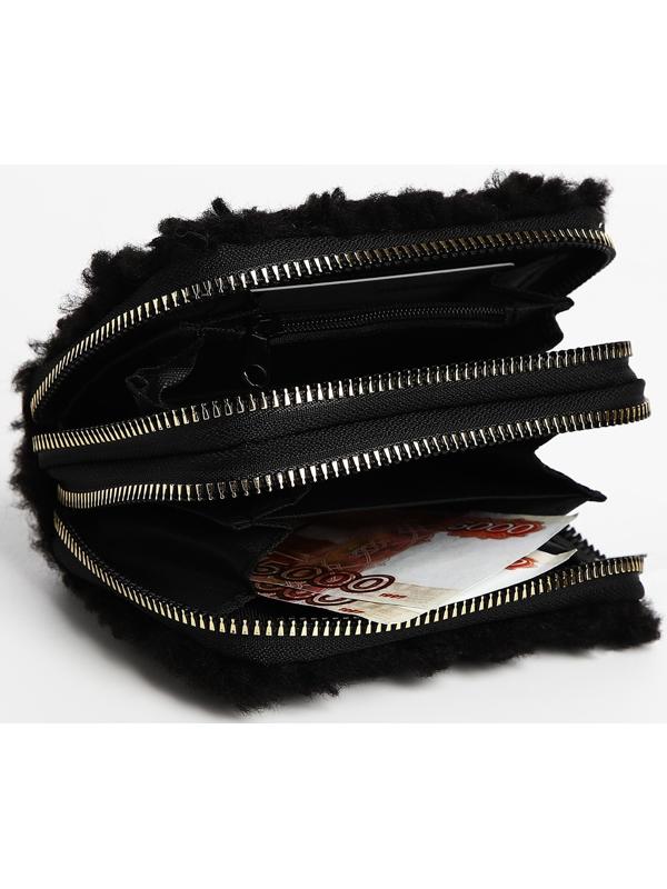 Кошелёк на молнии, цвет чёрный