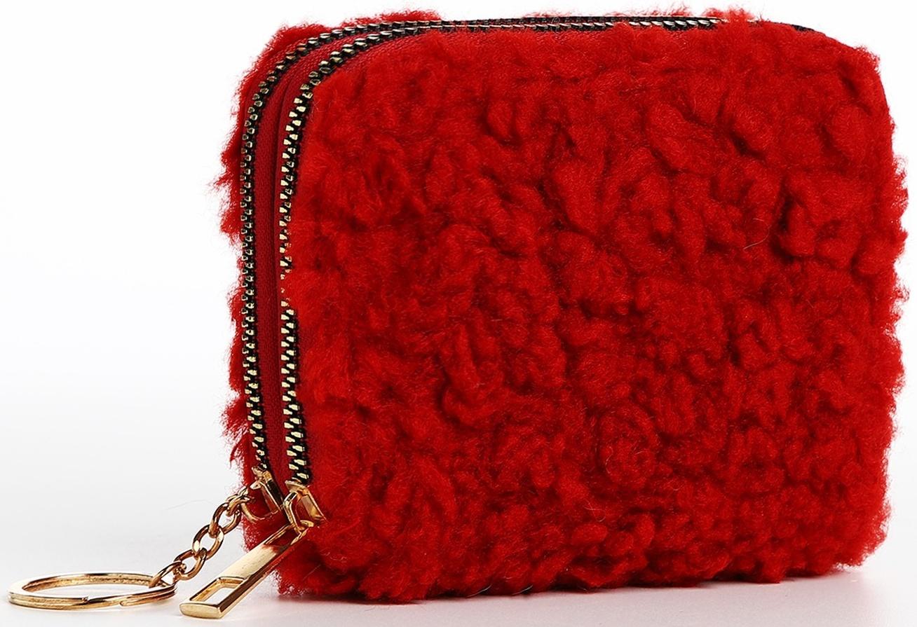 Кошелёк на молнии, цвет красный