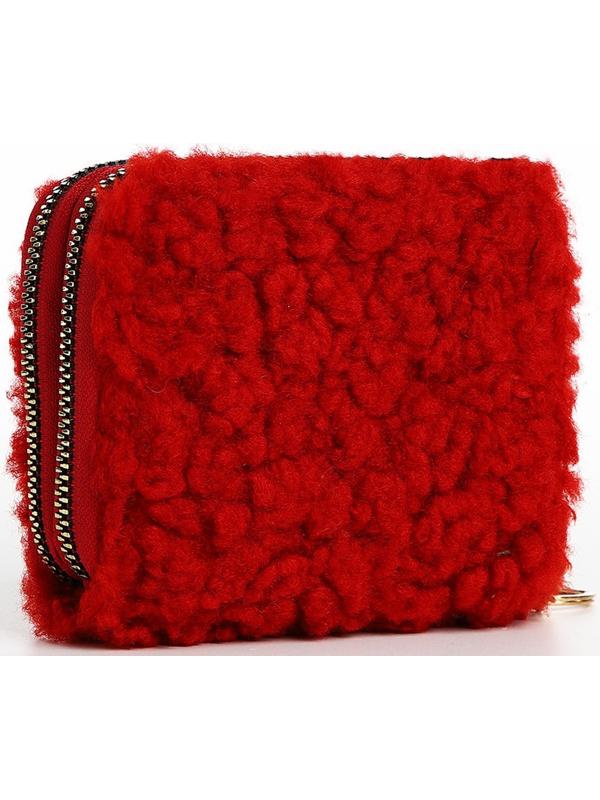 Кошелёк на молнии, цвет красный