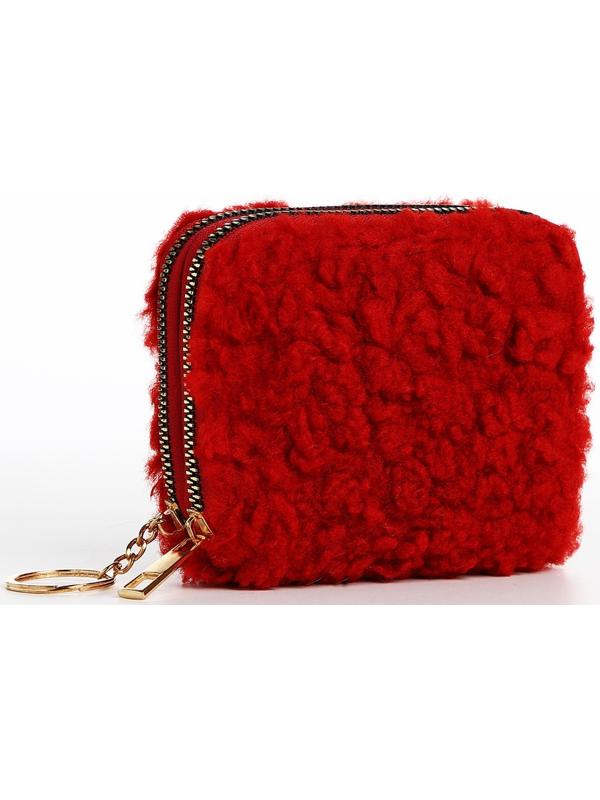 Кошелёк на молнии, цвет красный
