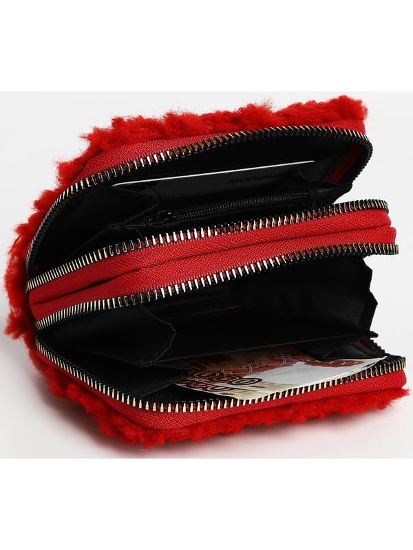 Кошелёк на молнии, цвет красный