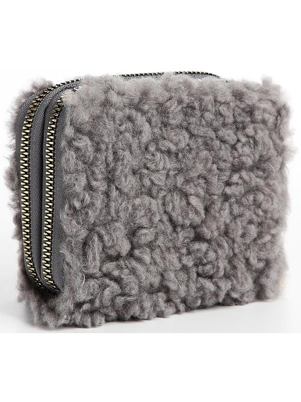 Кошелёк на молнии, цвет серый