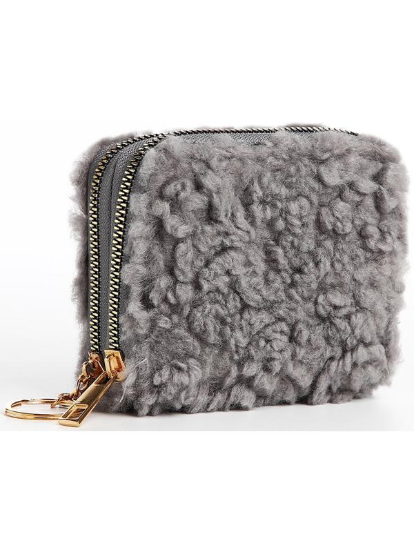 Кошелёк на молнии, цвет серый