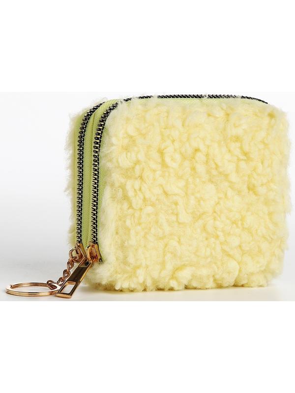 Кошелёк на молнии, цвет жёлтый