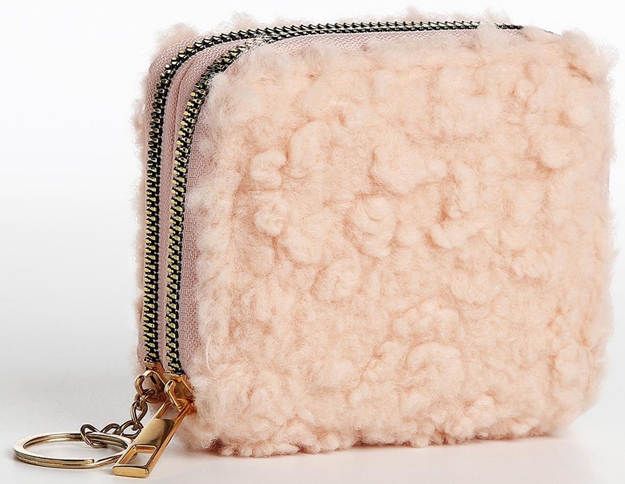 Кошелёк на молнии, цвет розовый