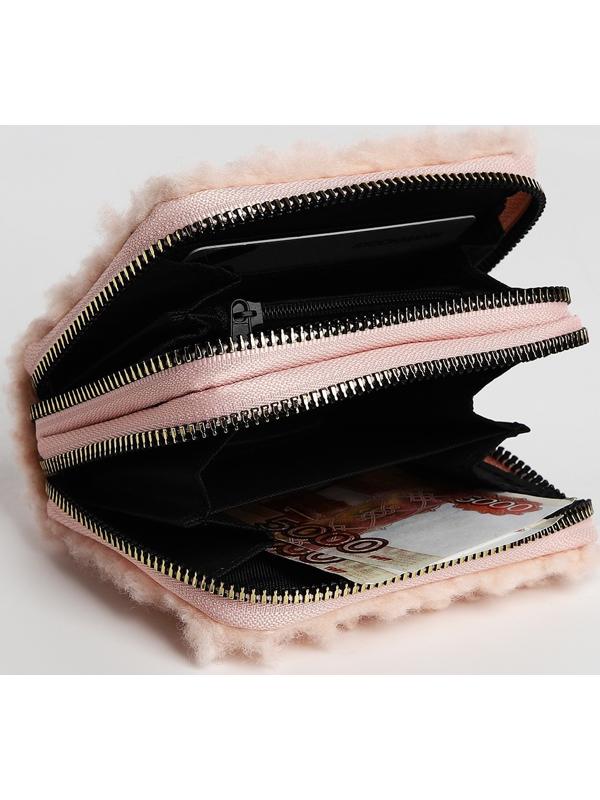 Кошелёк на молнии, цвет розовый