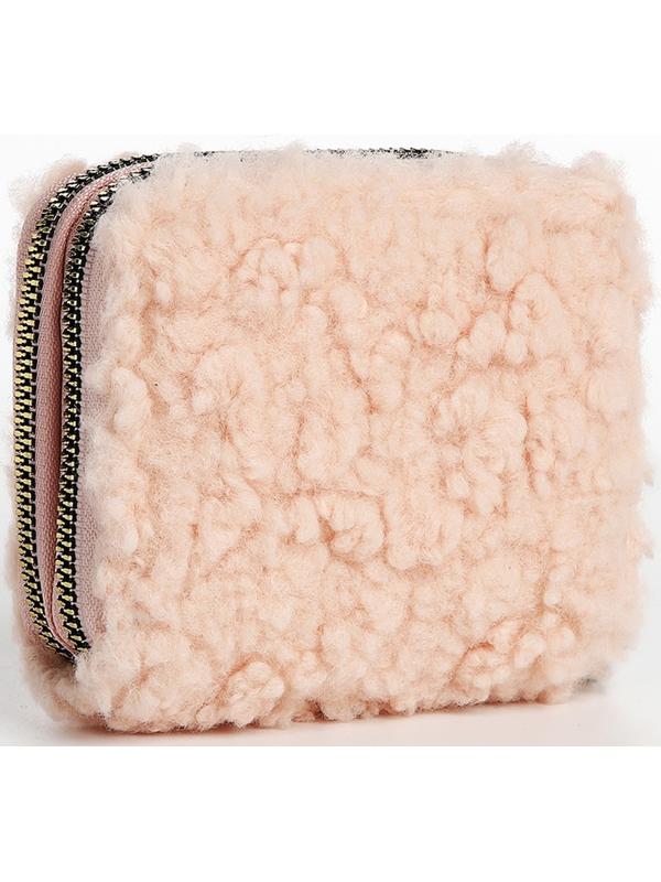 Кошелёк на молнии, цвет розовый