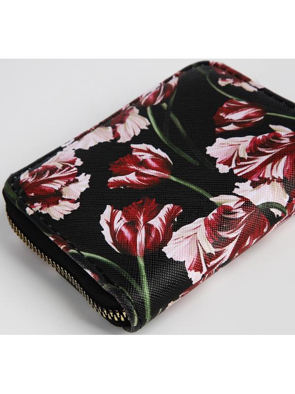 Кошелёк на молнии, цвет чёрный