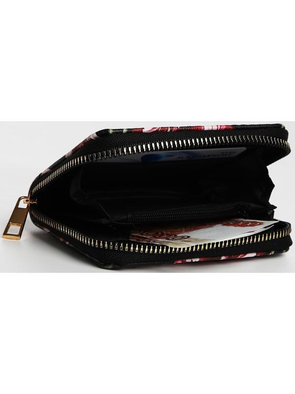 Кошелёк на молнии, цвет чёрный