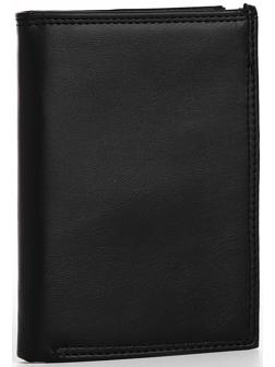 Портмоне мужское без застёжки, 3 в 1, отдел автодокументов, паспорта, карт, купюр, цвет чёрный