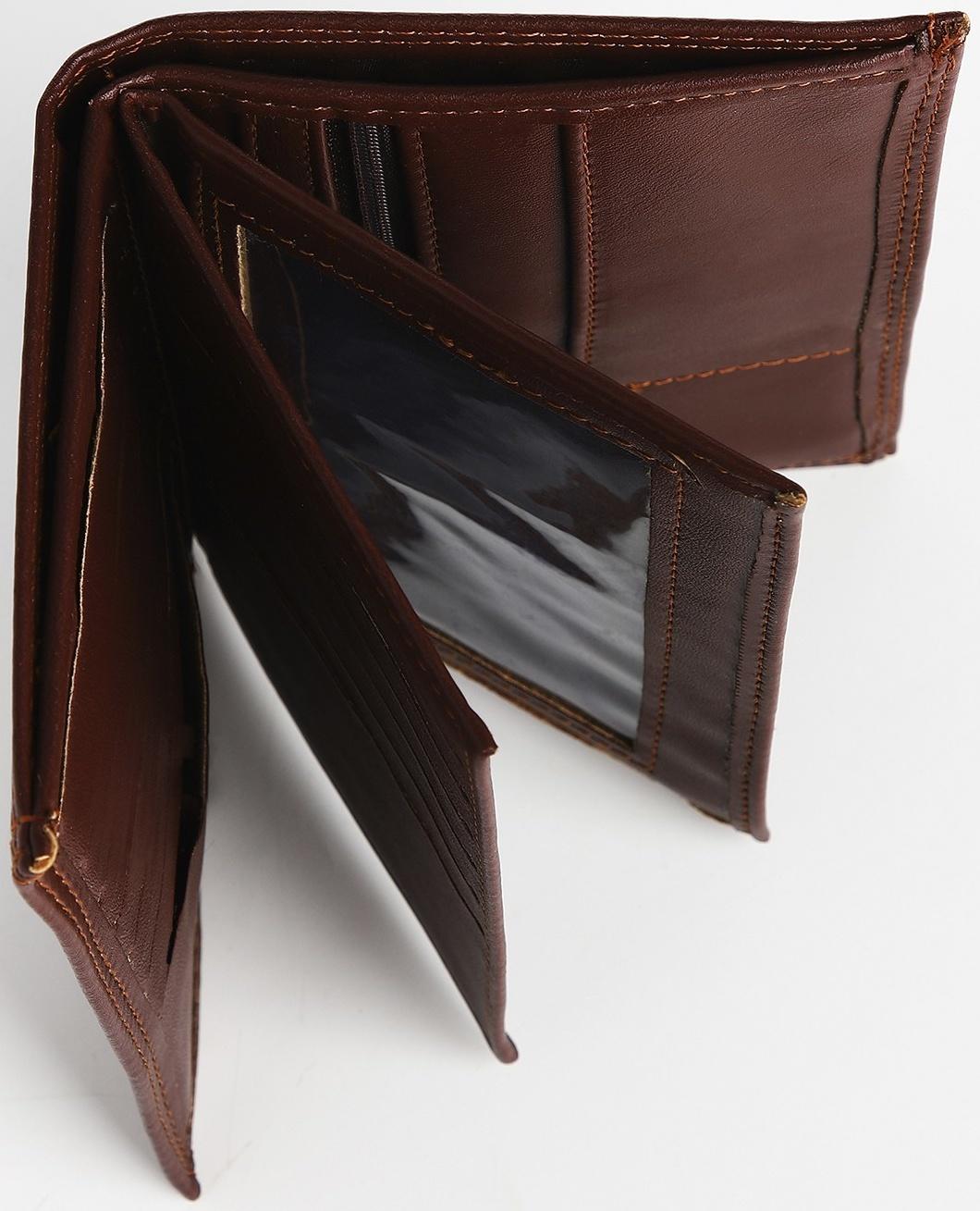 Портмоне мужское без застёжки, 3 в 1, отдел автодокументов, паспорта, карт, купюр, цвет коричневый