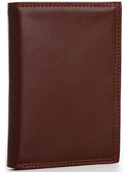 Портмоне мужское без застёжки, 3 в 1, отдел автодокументов, паспорта, карт, купюр, цвет коричневый
