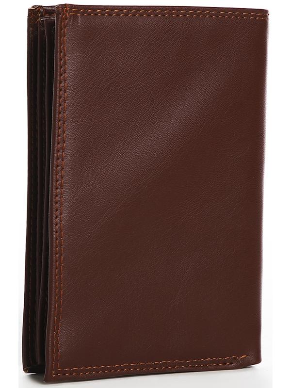 Портмоне мужское без застёжки, 3 в 1, отдел автодокументов, паспорта, карт, купюр, цвет коричневый