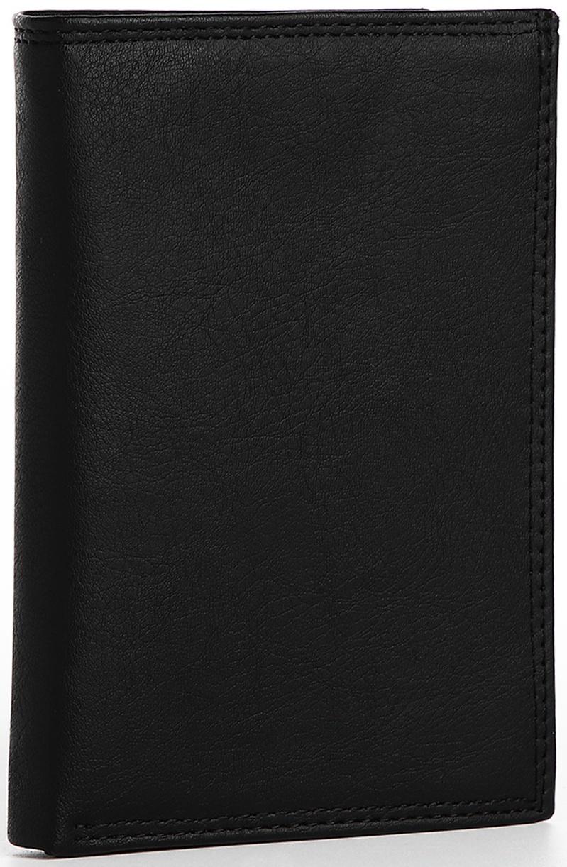 Портмоне мужское без застёжки, 3 в 1, отдел автодокументов, паспорта, карт, купюр, цвет чёрный