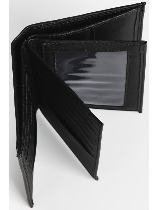 Портмоне мужское без застёжки, 3 в 1, отдел автодокументов, паспорта, карт, купюр, цвет чёрный