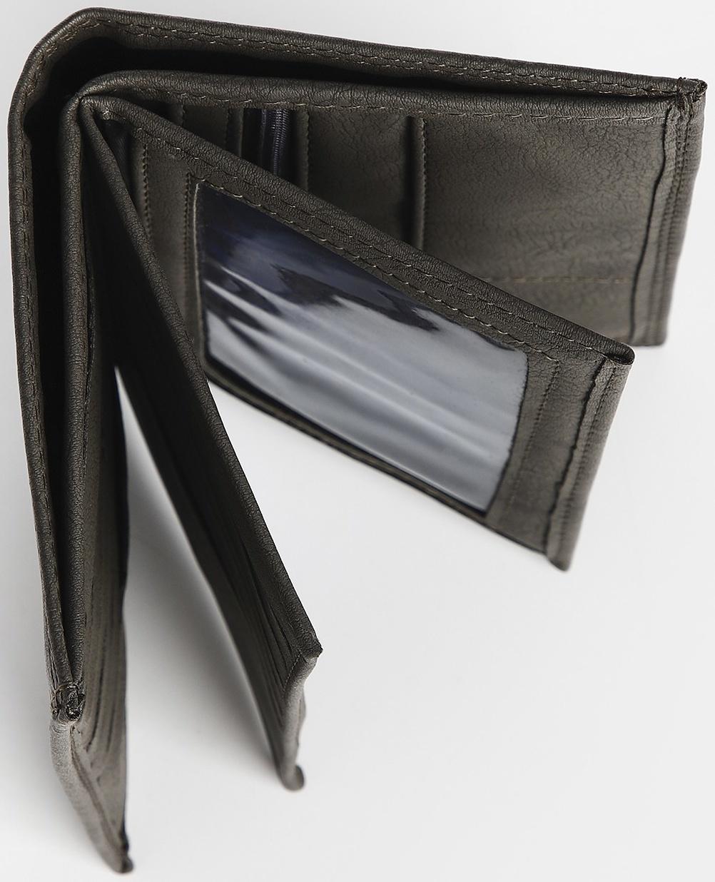 Портмоне мужское без застёжки, 3 в 1, отдел автодокументов, паспорта, карт, купюр, цвет серый