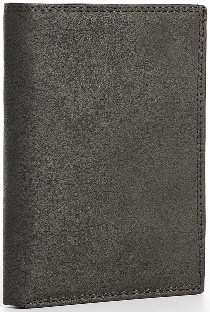 Портмоне мужское без застёжки, 3 в 1, отдел автодокументов, паспорта, карт, купюр, цвет серый