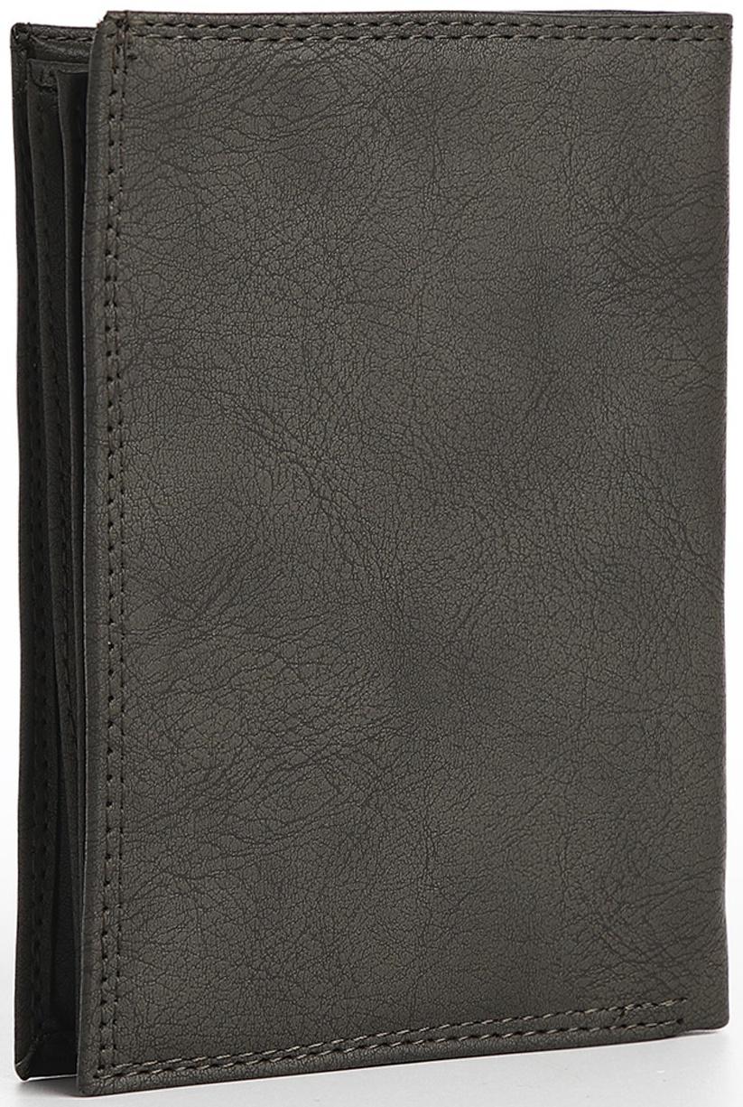 Портмоне мужское без застёжки, 3 в 1, отдел автодокументов, паспорта, карт, купюр, цвет серый